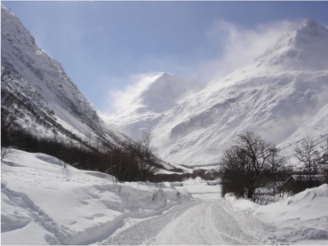 Vue montagne neige